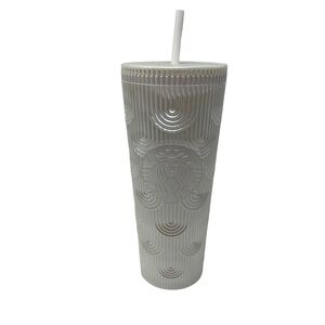 Starbucks 2023 White Pearl Shell Scales Venti Tumbler 24oz